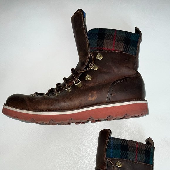 Offers Welcomed! Cole Haan Air Hunter Hiker Brown Leather Plaid Boots, Men's 9 - Picture 4 of 7